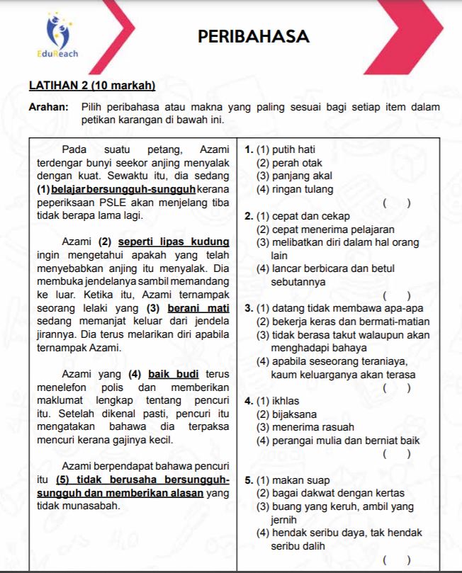Latihan Efektif Bahasa Melayu Berserta Panduan Lisan Untuk Darjah 6