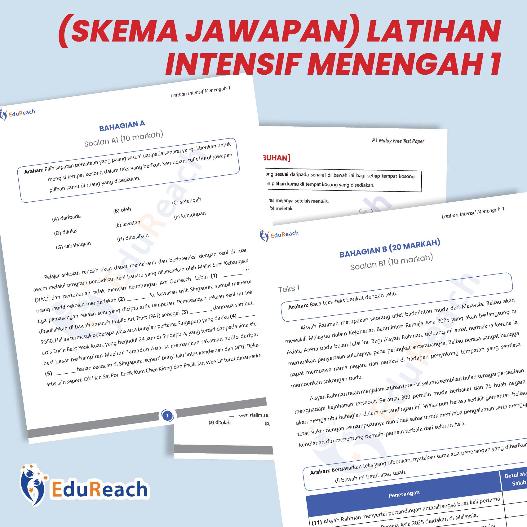 (Skema Jawapan) Latihan Intensif Menengah 1